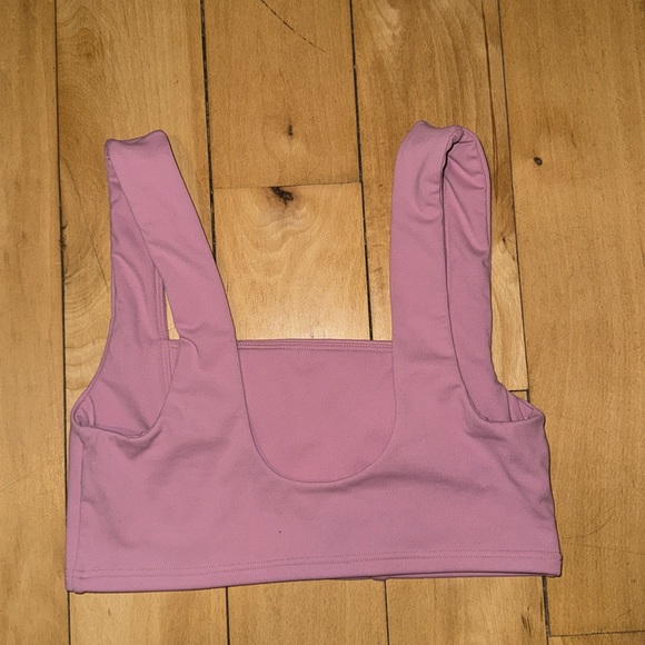 SET ACTIVE | Pink Square Neck Set Active Sports Bra - Picture 2 of 3